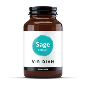 Supplément végétalien Viridian - Extrait de sauge 600 mg, 30 capsules