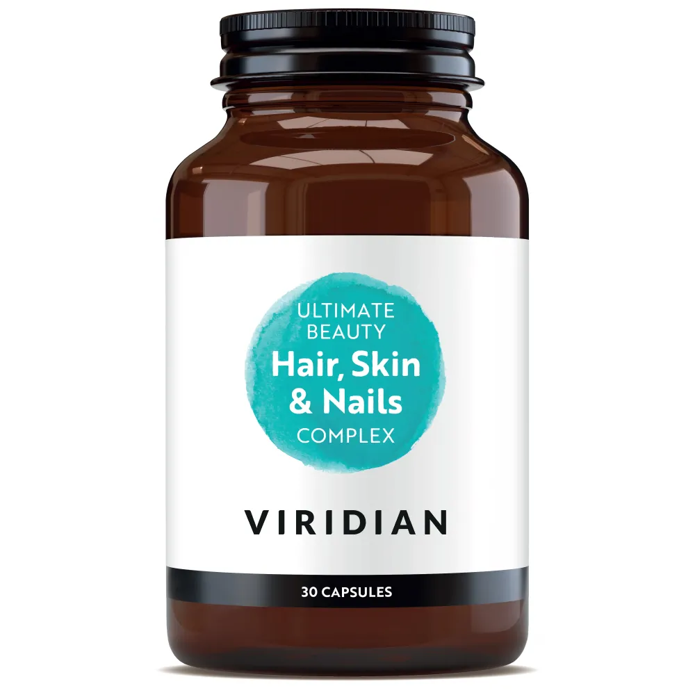 Complément végétalien Viridian - Complexe cheveux, peau et ongles 30 capsules