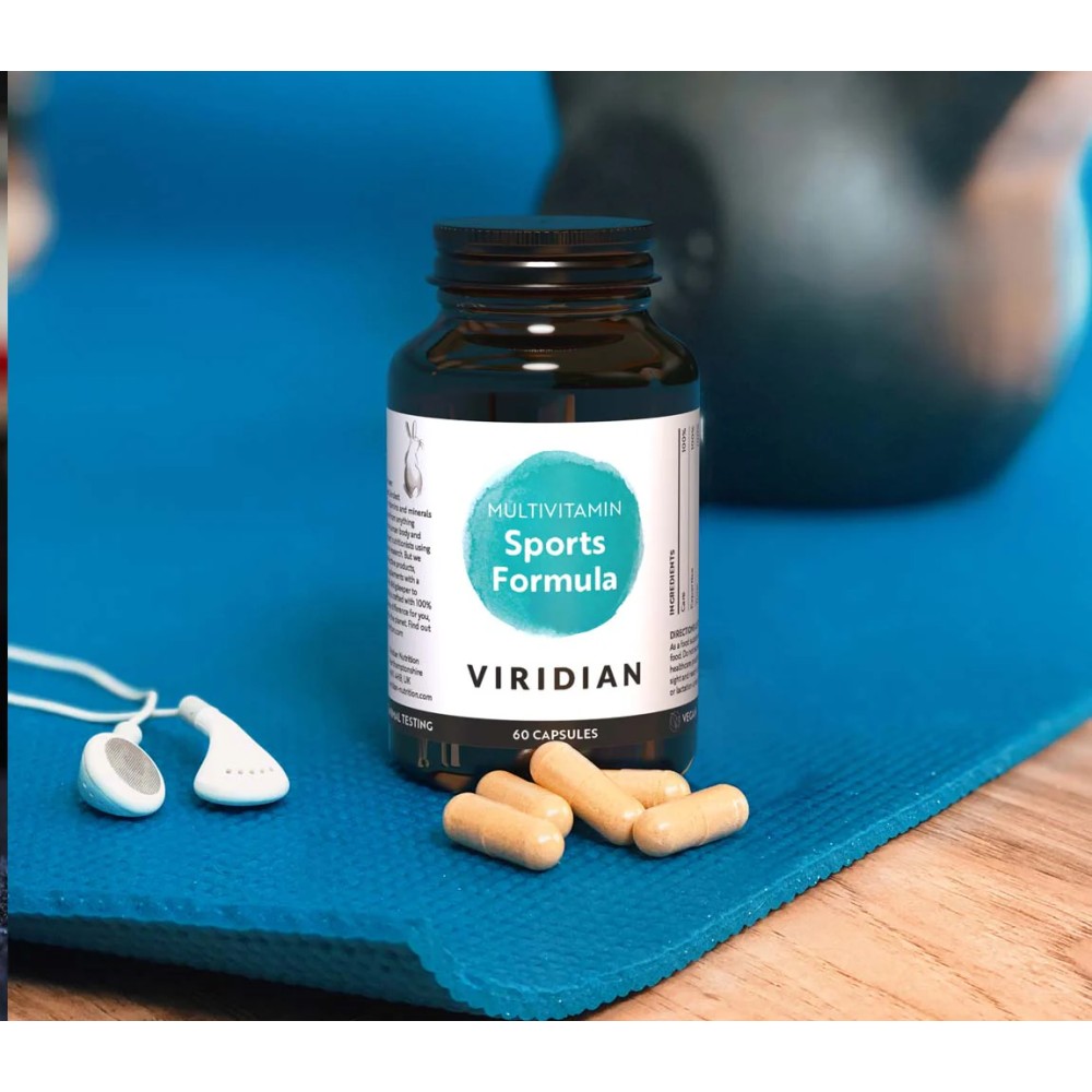 Viridian Vegan Multinutrient Food Supplement - Sports Formula Multivitamin 60 Capsules
