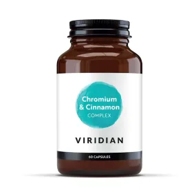 Veganes Nahrungsergänzungsmittel Viridian - Chrom- und Zimtkomplex, 60 Kapseln