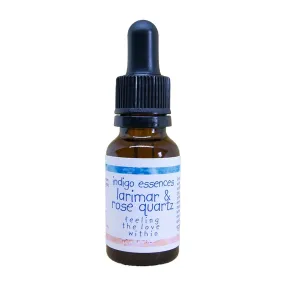 Indigo-Einzelessenz – Larimar und Rosenquarz (Verbindung mit der inneren Liebe) 15 ml