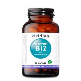 Suplemento Vitamínico Vegano Viridian - Vitamina B12 Alta Concentración 60 Cápsulas