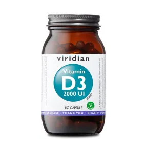 Vitamin D3 2000 UI 150 Capsule Integratore Alimentare Vitaminico Vegano| Viridian