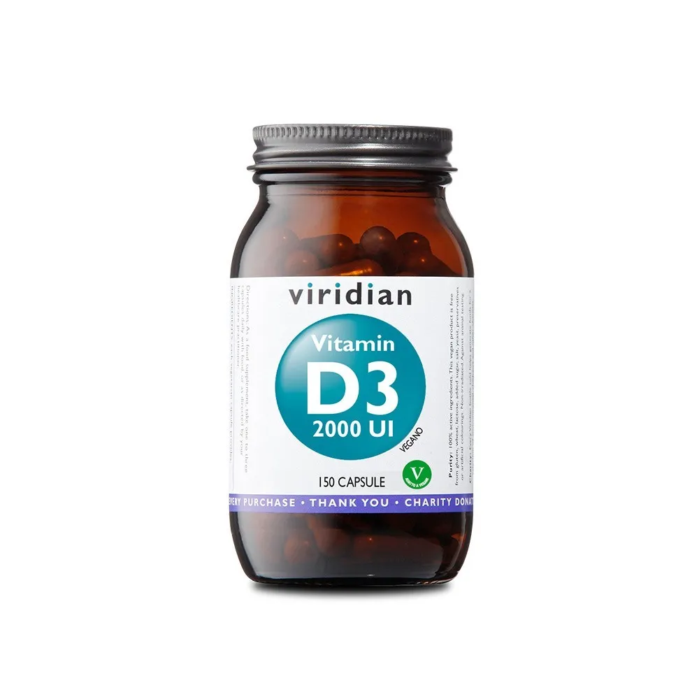 Vitamin D3 2000 UI 150 Capsule Integratore Alimentare Vitaminico Vegano| Viridian