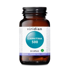 Veganes kardiovaskuläres Nahrungsergänzungsmittel Viridian – Carnitin 500 30 Kapseln
