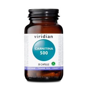 Viridian Vegan Herz-Kreislauf-Nahrungsergänzungsmittel - Carnitin 500, 30 Kapseln