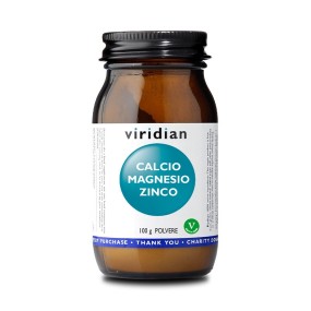 Suplemento alimenticio mineral vegano Viridian - Polvo de 100 g de calcio, magnesio y zinc