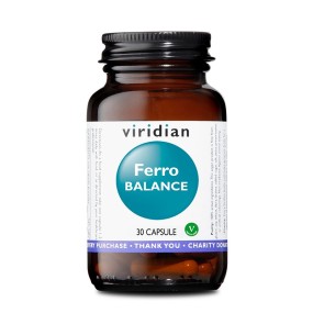 Suplemento Alimenticio Mineral Vegano Viridian - Ferro Balance 30 Cápsulas