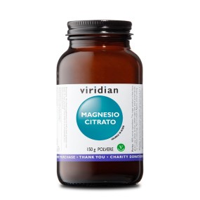 Complemento alimenticio mineral vegano Viridian - Citrato de magnesio en polvo 150g