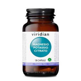 Complemento alimenticio mineral vegano Viridian - Citrato de magnesio y potasio 30 cápsulas