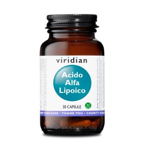 Integratore Alimentare Antiossidante Vegano Viridian - Acido Alfa Lipoico 30 Capsule