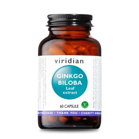Veganes Phytopreparation-Nahrungsergänzungsmittel Viridian – Ginkgo-Biloba-Blattextrakt 60 Kapseln