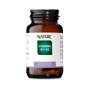 Natur Vitamin Complément Alimentaire - Vitamine D3 + K2 2000 UI Capsules