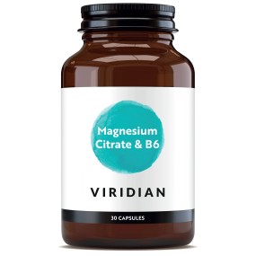 Complément alimentaire végétalien Viridian - Citrate de magnésium et vitamine B6 - 30 capsules