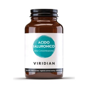 Complemento alimenticio vegano Viridian - Ácido hialurónico de alta concentración 200 mg 30 cápsulas