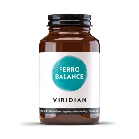 Complemento alimenticio mineral vegano Viridian - Equilibrio de hierro, 30 cápsulas