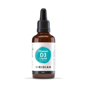 Complemento alimenticio vegano vitamínico Viridian - Vitamina D3 2000 UI 50 ml