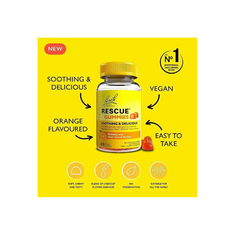 Bonbons gélifiés Rescue Gummies Orange 60