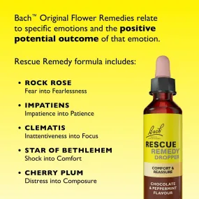 Fórmula compuesta Bach Center - Rescue Remedy chocolate y menta en gotas 20 ml