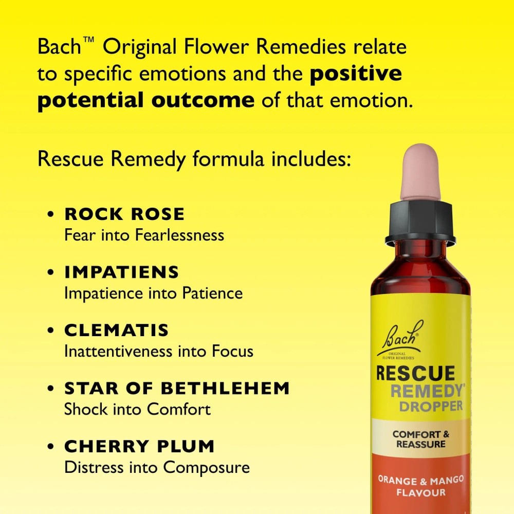 Fórmula compuesta Bach Center - Remedio de rescate Gotas de naranja y mango 20 ml